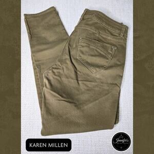 Karen Millen Women's Army Green Moto Style Pants Size 10